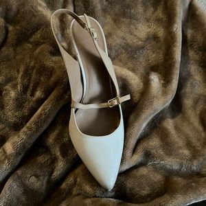 Calvin Klein Beige and Cream Mary Jane Heels
